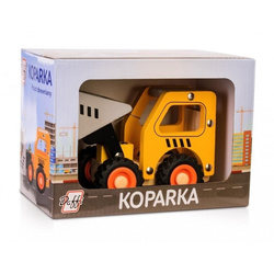 Auto drewniane z oponami Koparka