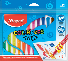 Kredki świecowe Maped wykręcane twist 12 kolorów