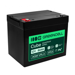 Greencell AGM VRLA 12V 80Ah bezobsługowy akumulator do UPS, wag, kampera (260x168x216mm)