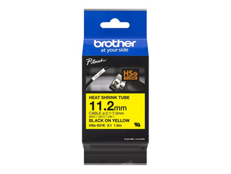BROTHER Heat Shrink Tube Black on Yellow 11.2mm