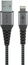 Goobay | Lightning to USB-A Textile Cable with Metal Plugs | 49268 | USB-A to Lightning