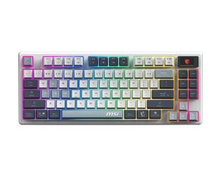 MSI FORGE GK600 TKL WIRELESS SKY | Gaming Keyboard | Wireless | US | Bluetooth | 2.4 GHz, Bluetooth, USB 2.0 | Mechanical Linear