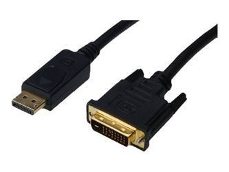 ASM AK-340306-020-S Kabel Displayport z zatrzaskiem 1080p 60Hz FHD Typ DP/DVI-D (24+1) M/M czarny 2m