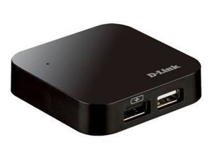 DLINK DUB-H4/E D-Link koncentrator 4-portowy USB 2.0 (4 x port A, 1 x port B, kabel, zasilacz)