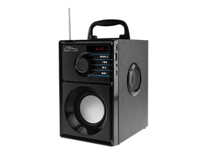 MEDIA-TECH BOOMBOX SILVER Kompaktowy głośnik Bluetooth stereo z wbudowanym wooferem 600W PMPO FM MP3 Wbudowany akumulator Pilot