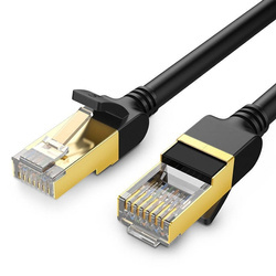 Okrągły kabel sieciowy UGREEN 11229 Ethernet RJ45, Cat.7, STP, 0.5m (czarny)