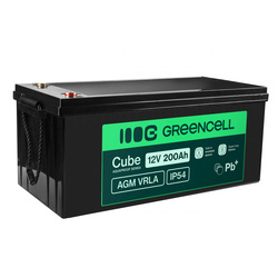 Greencell AGM VRLA 12V 200Ah bezobsługowy akumulator do łodzi i paneli solarnych (240x522x226mm)