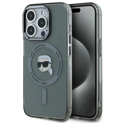 Karl Lagerfeld KLHMP15XHLSKIK iPhone 15 Pro Max 6.7` czarny/black hardcase IML Metal Karl Head MagSafe