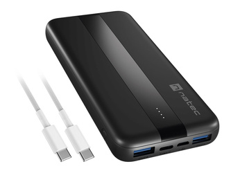 NATEC powerbank Trevi Slim Q V2 10000mAh PD USB-C 20W + USB-A 18W + kabel USB-C - USB-C