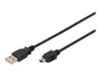 ASM AK-300108-018-S ASSMANN Kabel USB 2.0 HighSpeedCanonTyp USB A/miniUSB B (5pin) M (plug) 1,8m