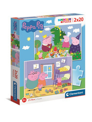 Puzzle 2w1 super color Świnka Peppa 24778