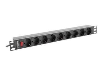 LANBERG power distribution unit PDU 19 1U 16A 9 schuko 3m black