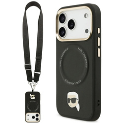 Etui Karl Lagerfeld Big Strap Karl Metal Logo MagSafe na iPhone 17 Pro Max - czarne