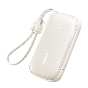 Powerbank Baseus EnerFill FC21 Qpow 3 Ultra 10000mAh 22,5W z dołączonym kablem-smyczą - beżowy