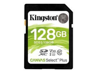 KINGSTON SDS2/128GB Kingston 128GB SDXC Canvas Select Plus 100R C10 UHS-I U3 V30