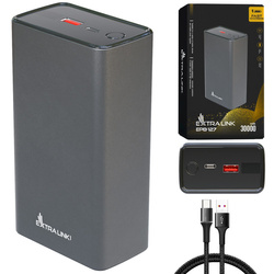 Extralink EPB-127 30000mAh Srebrny | Powerbank | Power bank, 65W PD, USB-C