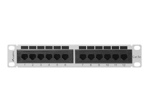 LANBERG PPU5-9012-S Lanberg Patch Panel 10, 12 port 1U, kat.5e, Szary