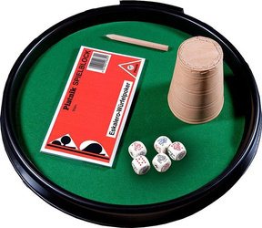 Kości pokerowe z tacką, kubkiem i bloczkiem 1