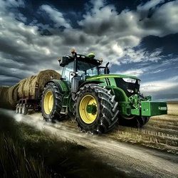 Diamentowa Mozaika Traktor z przyczepą balotów NO-2003100