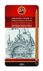 Ołówek grafitowy Art Koh-i-Noor 8b-2h komplet 12 sztuk 1502/ii