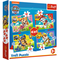 Puzzle 4w1 Biegnące Pieski 34628