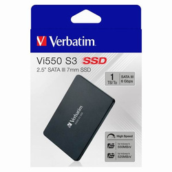 SSD Wewnętrzny Verbatim Vi550, 49353, 1000GB, czarny, 560 MB/s-R, SATA III, 535 MB/s-W