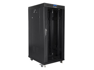 SZAFA INSTALACYJNA RACK STOJĄCA 19" 27U 800X1000 CZARNA DRZWI SZKLANE LCD LANBERG (FLAT PACK) V2