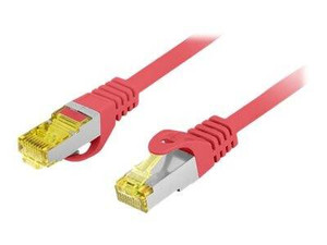LANBERG Patchcord Cat.6A S/FTP LSZH CU 0.25m red