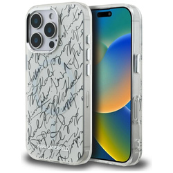 Etui Karl Lagerfeld IML Karl Script Pattern MagSafe na iPhone 16 Pro - białe