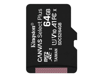 KINGSTON SDCS2/64GBSP Kingston 64GB micSDXC Canvas Select Plus 100R A1 C10 Single Pack w/o ADP