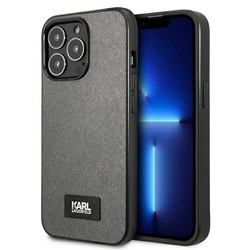 Etui Karl Lagerfeld Saffiano Plaque na iPhone 13 Pro / 13 6,1` - srebrne