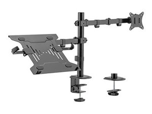 GEMBIRD MA-DA-03 Regulowany uchwyt biurkowy z ramieniem na monitor i podstawką na notebooka