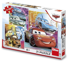 Puzzle 3x55 Auta Cars Kumple