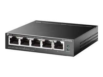 TP-LINK TL-SG105PE 5-Port Gigabit Easy Smart Switch with 4-Port PoE+ 65W PoE budget Desktop Steel Case