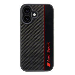 Etui Audi Carbon Fiber Stripe na iPhone 16 6.1` - czarne