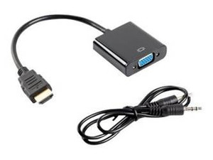 LANBERG AD-0017-BK Lanberg adapter HDMI-A(M)->VGA(F) + audio na kablu