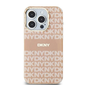 Etui DKNY IML Mono & Stripe MagSafe na iPhone 15 Plus / 14 Plus - różowe