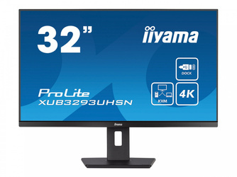 IIYAMA XUB3293UHSN-B5 32inch ETE IPS 3840x2160 UHD 1000:1 350cd/m2 4ms HDMI DP USB-C Dock Speakers LAN 65W PD 15cm Height Adj. Stand
