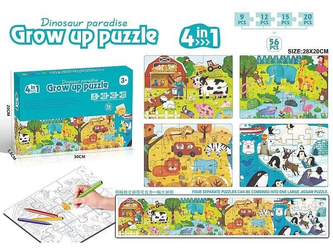 Puzzle do kolorowania 56el z flamastrami