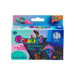 Klej brokatowy świecący w ciemności Astra Creativo 5x20ml