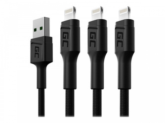 GREEN CELL 3x Cable GC Ray USB - Lightning 200cm white LED backlight