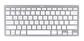 Trust | Keyboard | Basics 24651 | Keyboard | Wireless | English | Bluetooth | White/Silver