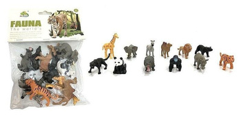 Zestaw 12 dzikich zwierząt PCV 20x16cm