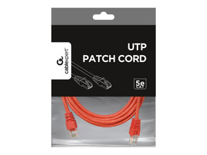GEMBIRD patchcord RJ45 osłonka zalewana kat 5e UTP 3m czerwony