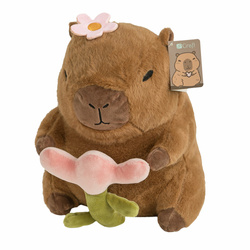 Pluszowa Kapibara z kwiatem 27cm