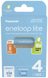 Panasonic | ENELOOP Lite BK-4LCCE/4BE | AAA | 550 mAh | 4 pc(s)