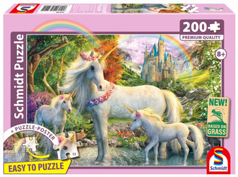 Puzzle 200 PQ Rodzina Jednorożców