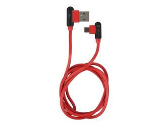 NATEC NKA-1201 Extreme Media kabel USB Typ-C - USB (M), 1m, kątowy, czerwony