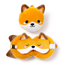 Poduszka podróżna z maską na oczy Lisek CUSH313