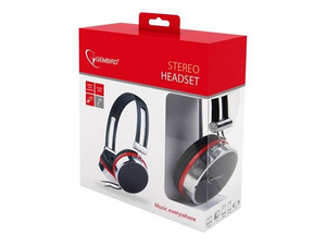 GEMBIRD MHS-903 Gembird słuchawki stereofoniczne z mikrofonem i regulacją głośności,black/silver